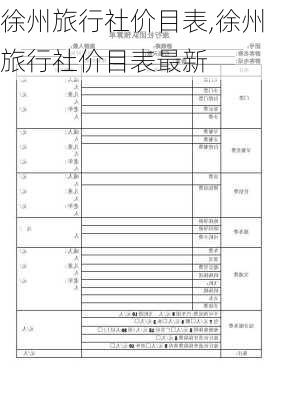 徐州旅行社价目表,徐州旅行社价目表最新