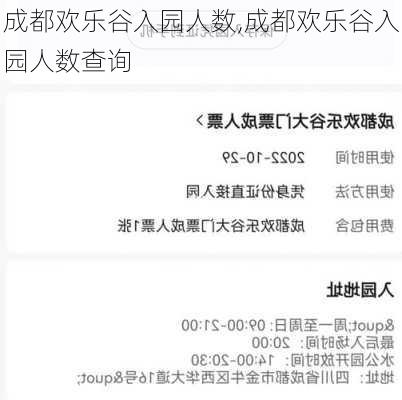 成都欢乐谷入园人数,成都欢乐谷入园人数查询