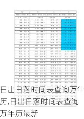 日出日落时间表查询万年历,日出日落时间表查询万年历最新