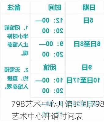 798艺术中心开馆时间,798艺术中心开馆时间表