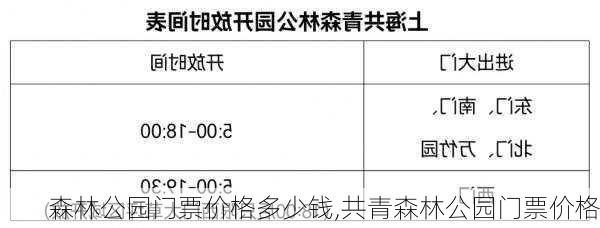 森林公园门票价格多少钱,共青森林公园门票价格