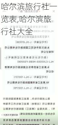 哈尔滨旅行社一览表,哈尔滨旅行社大全