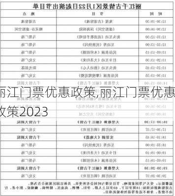 丽江门票优惠政策,丽江门票优惠政策2023