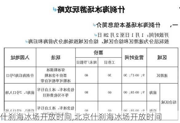 什刹海冰场开放时间,北京什刹海冰场开放时间